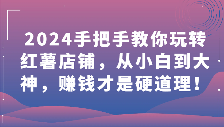 2024手把手教你玩转红薯店铺,从小白到大神,赚钱才是硬道理!-柚子网创